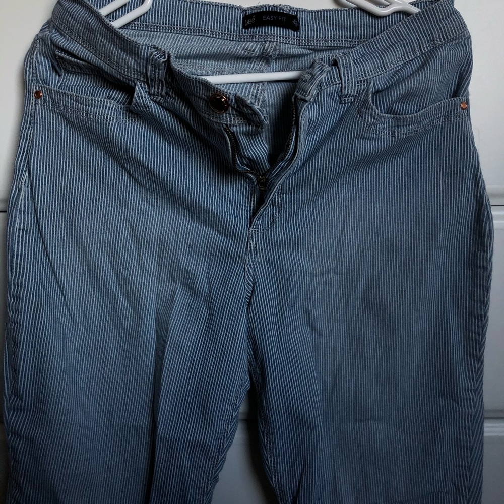 White & Blue Striped Jeans